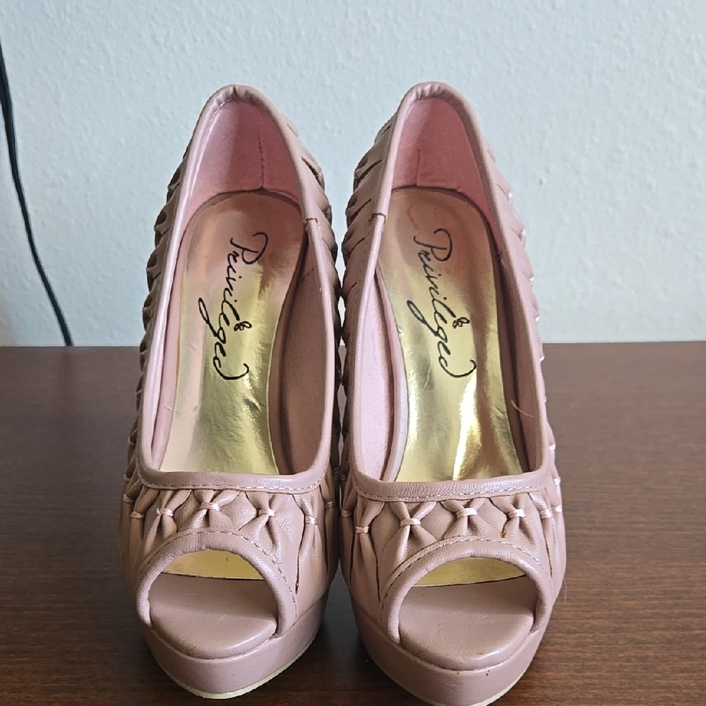 Privileged Pink Peep Toe Heels